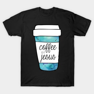 Coffee and Jesus Teal Mug T-Shirt